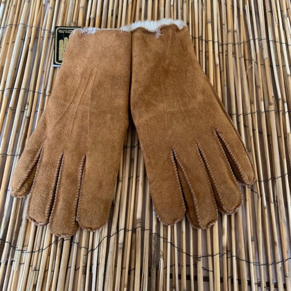 SOLD-Vintage Avon Classic Touch Large Leather/Swede Men's Gloves - Picture 3 of 5